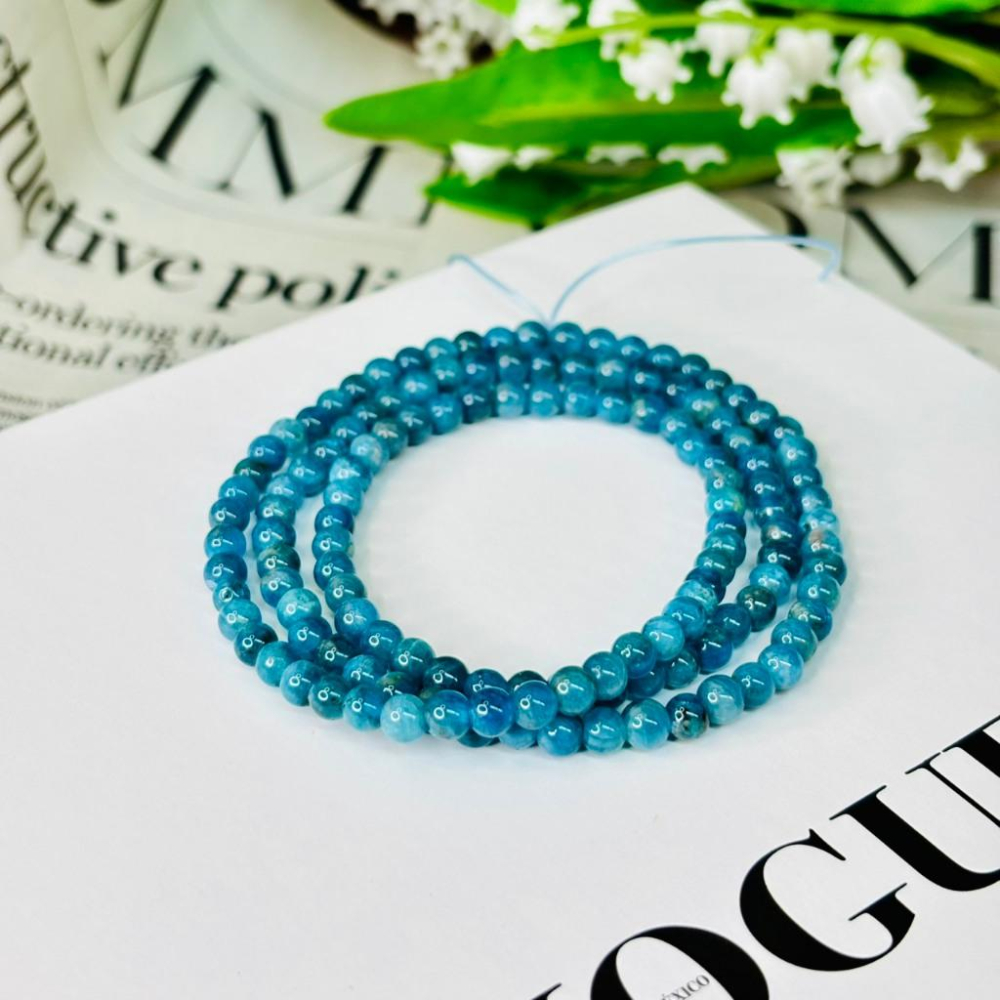 8332MY【小確幸飾品】藍磷輝水晶手串 項鍊 手鍊 藍磷輝 五行水能量 喉輪療癒 天然礦石-細節圖4