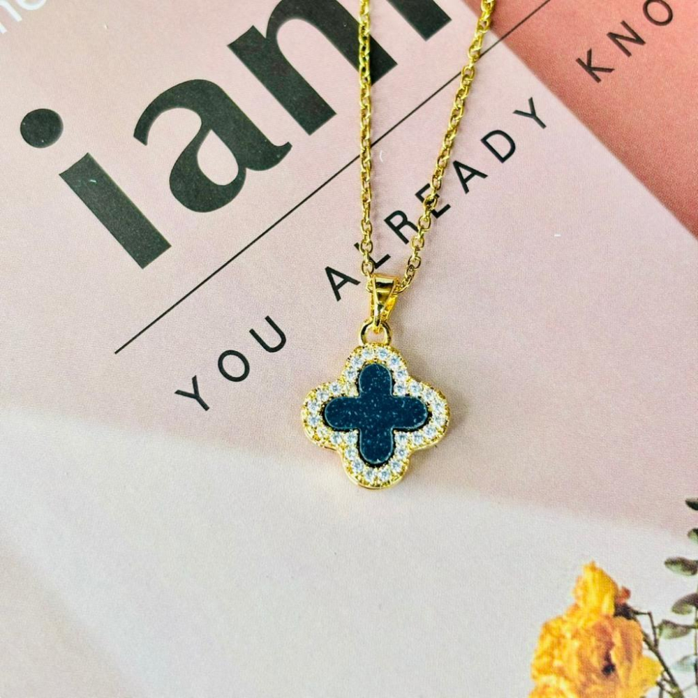 2096MY【小確幸飾品】鈦鋼項鍊 醫療鋼 抗過敏 不褪色 防水 耐磨 質感 金色 福袋 馬 H 貝珠 綠鋯 四葉草-細節圖8