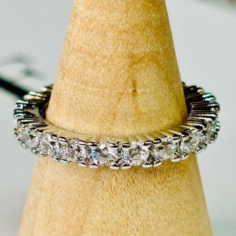 9451MY【小確幸飾品】莫桑鑽S925銀戒指 日韓 輕奢 華麗 白鑽 銀色 固定戒圍-細節圖2