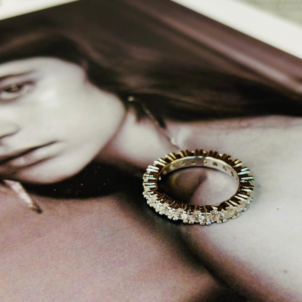 9451MY【小確幸飾品】莫桑鑽S925銀戒指 日韓 輕奢 華麗 白鑽 銀色 固定戒圍-細節圖3