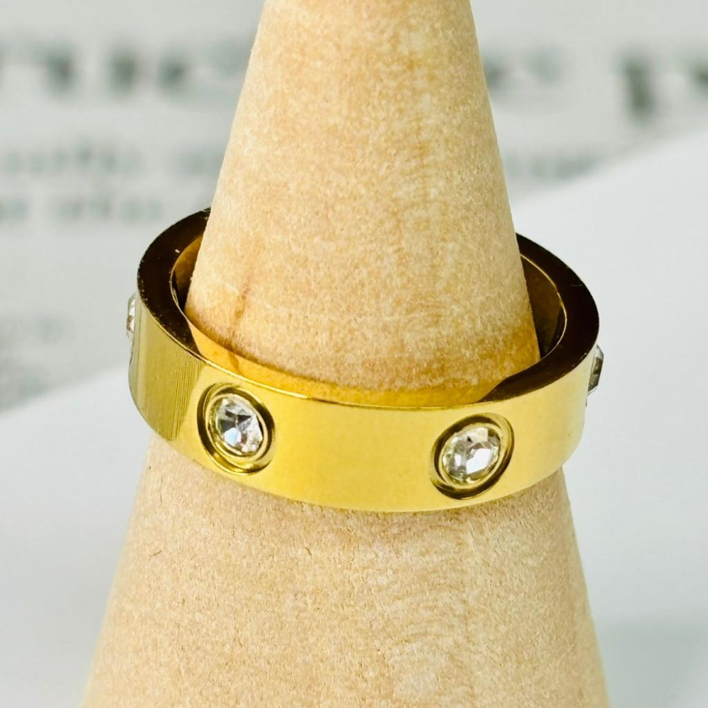 4168MY【小確幸飾品】鈦鋼戒指 抗過敏 不褪色 防水 耐磨 固定戒圍 低調 質感 極簡 時尚 百搭 白鋯-細節圖2