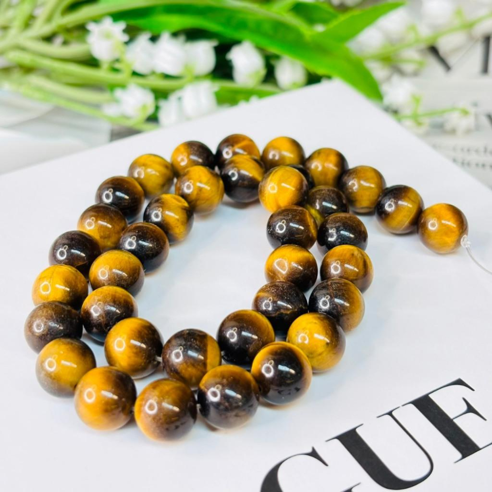 8306AG【小確幸飾品】黃虎眼石手串 五行土能量 胃輪療癒 天然礦石-細節圖2