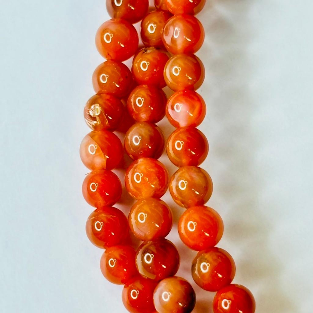 83088JU【小確幸飾品】南紅瑪瑙手串 五行火能量 海底輪療癒 天然礦石-細節圖3