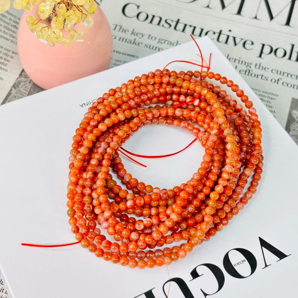 83088JU【小確幸飾品】南紅瑪瑙手串 五行火能量 海底輪療癒 天然礦石-細節圖4