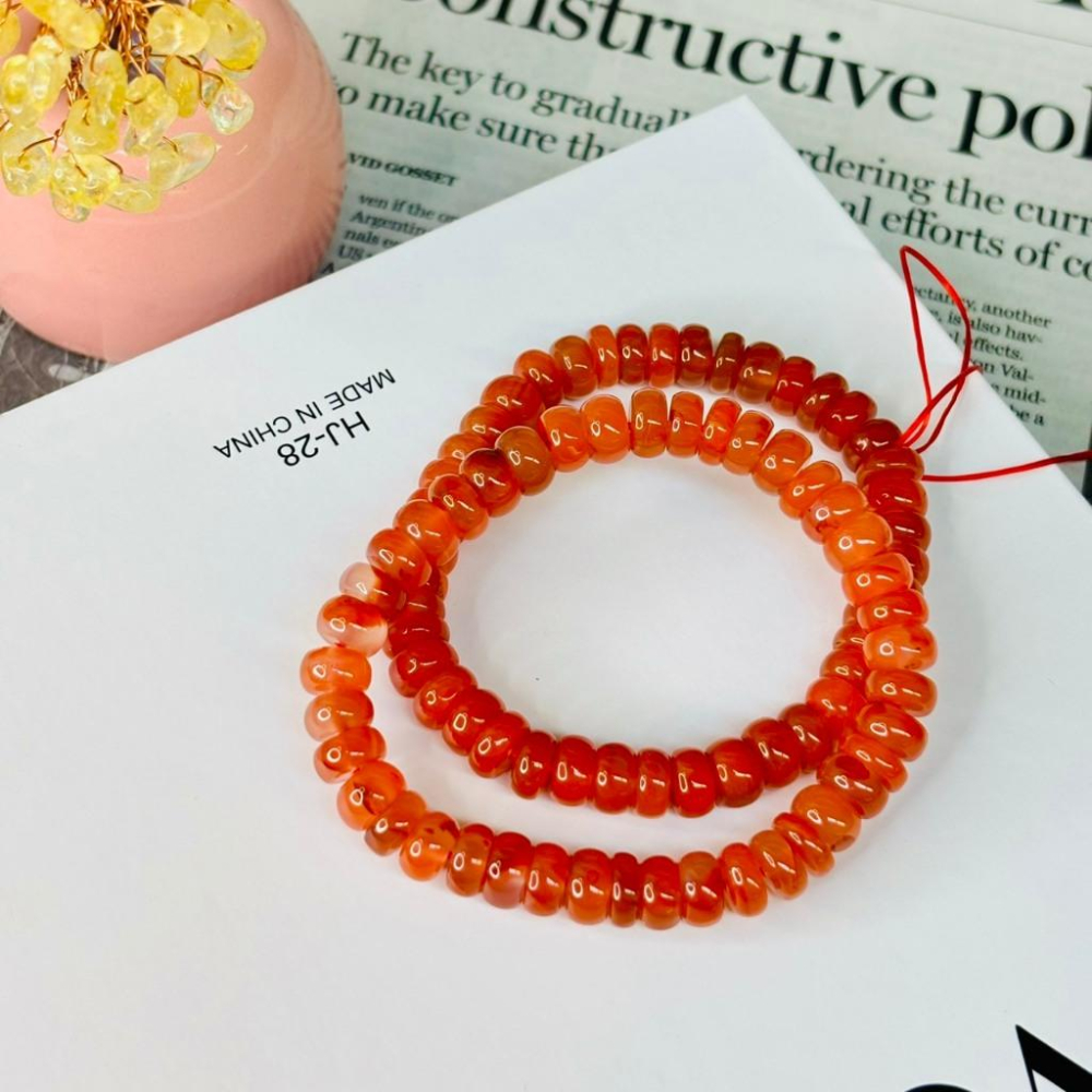 83088JU【小確幸飾品】南紅瑪瑙手串 五行火能量 海底輪療癒 天然礦石-細節圖6