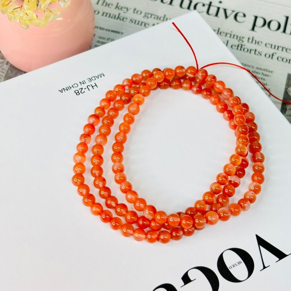 83088JU【小確幸飾品】南紅瑪瑙手串 五行火能量 海底輪療癒 天然礦石-細節圖8