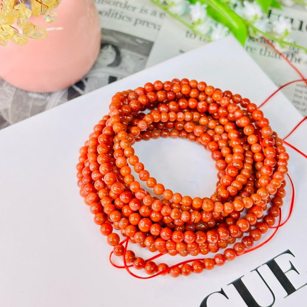 8378MY【小確幸飾品】南紅瑪瑙手串 五行火能量 海底輪療癒 天然礦石-細節圖2
