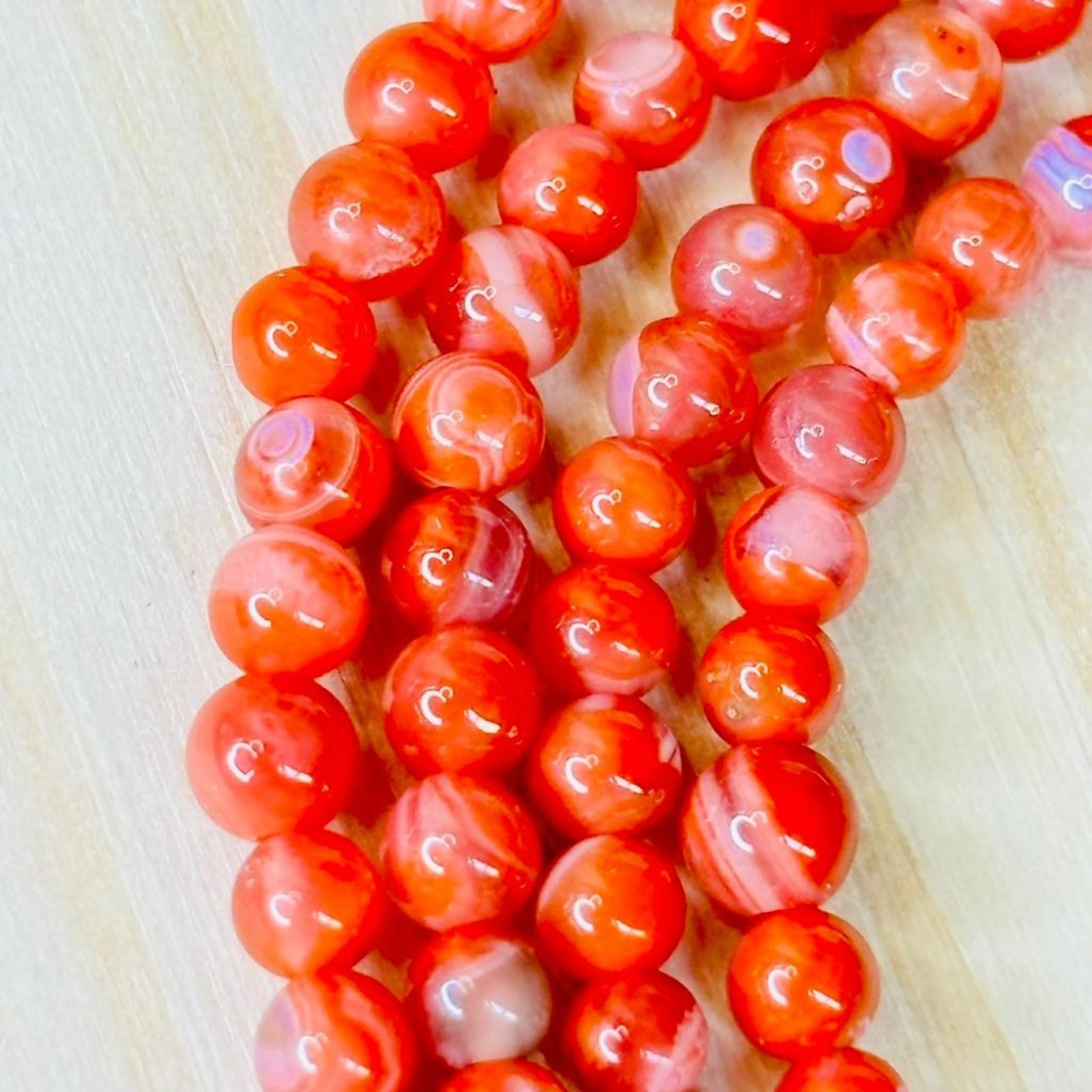 8378MY【小確幸飾品】南紅瑪瑙手串 五行火能量 海底輪療癒 天然礦石-細節圖3