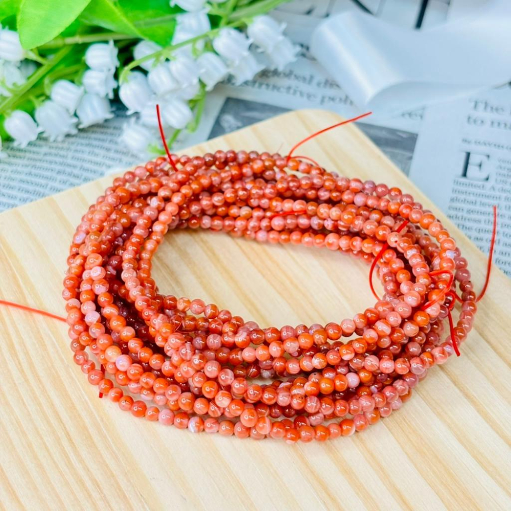 8378MY【小確幸飾品】南紅瑪瑙手串 五行火能量 海底輪療癒 天然礦石-細節圖4