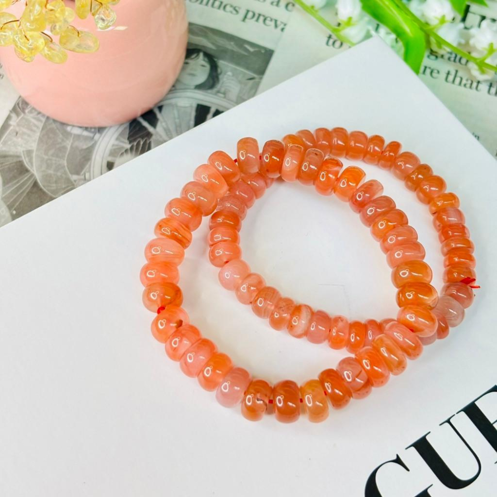 8378MY【小確幸飾品】南紅瑪瑙手串 五行火能量 海底輪療癒 天然礦石-細節圖8