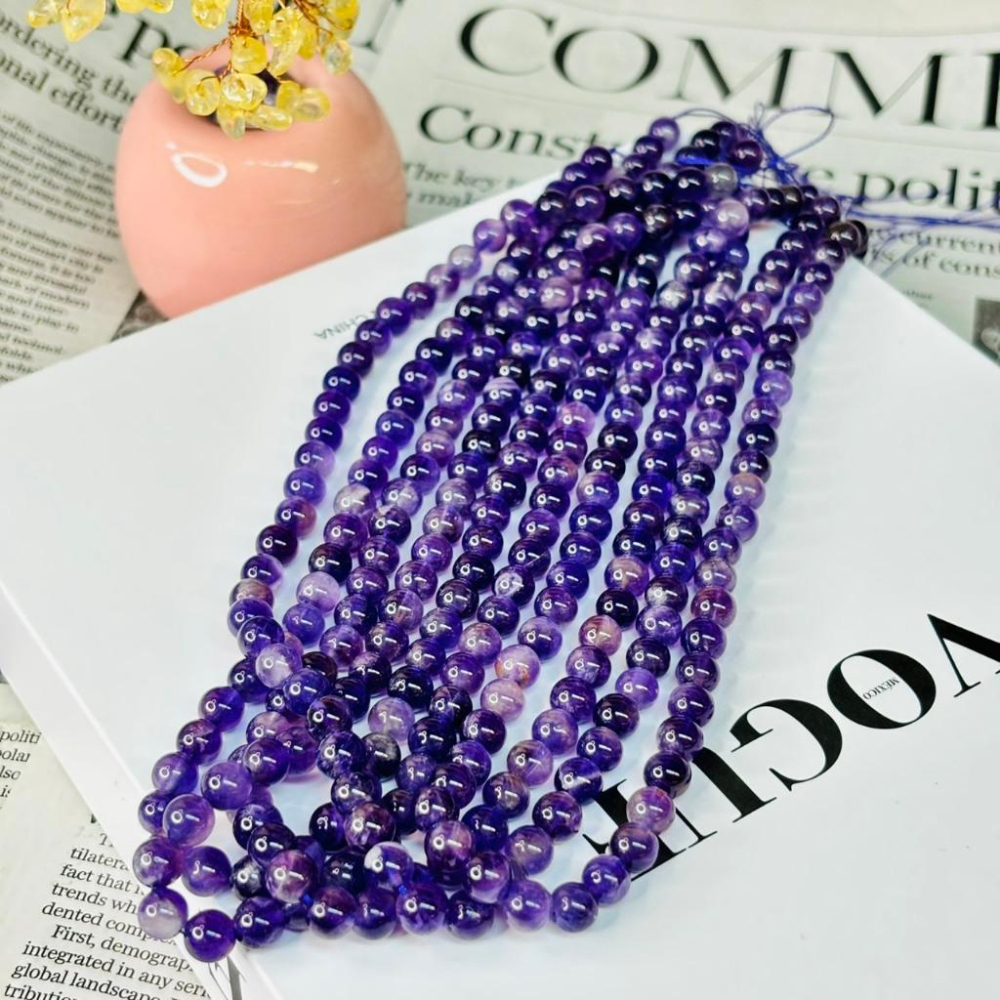 83099JU【小確幸飾品】夢幻紫水晶手串 五行火能量 頂輪療癒 天然礦石-細節圖2