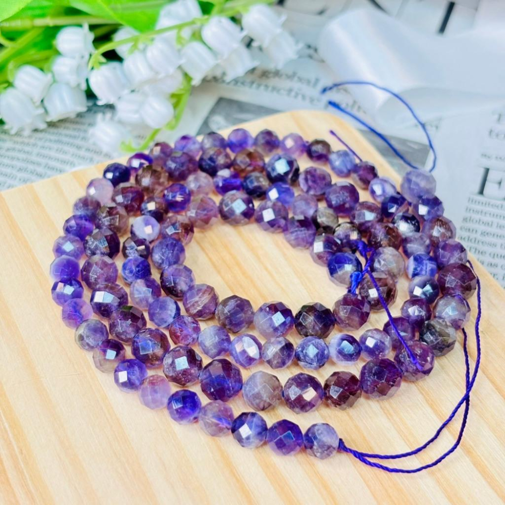 83099JU【小確幸飾品】夢幻紫水晶手串 五行火能量 頂輪療癒 天然礦石-細節圖3