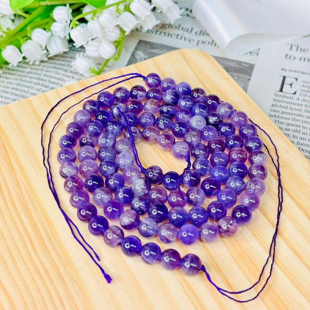 83099JU【小確幸飾品】夢幻紫水晶手串 五行火能量 頂輪療癒 天然礦石-細節圖6