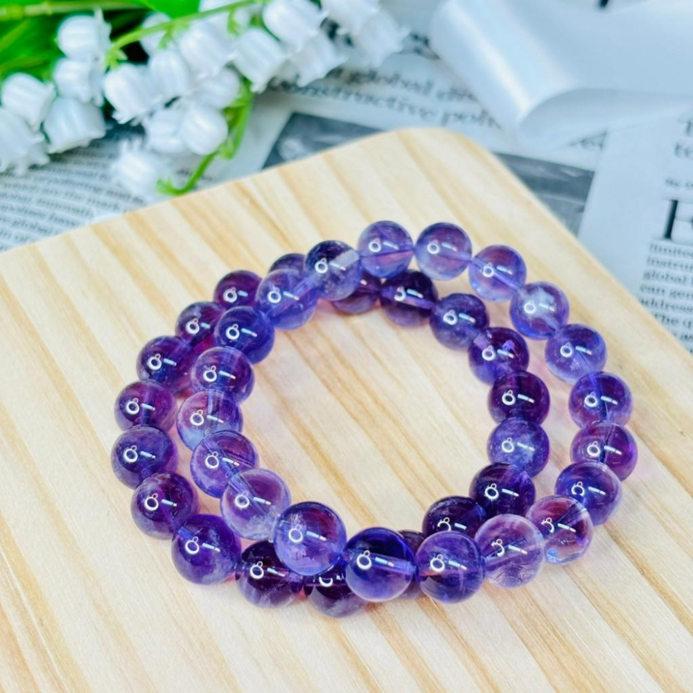 83099JU【小確幸飾品】夢幻紫水晶手串 五行火能量 頂輪療癒 天然礦石-細節圖8