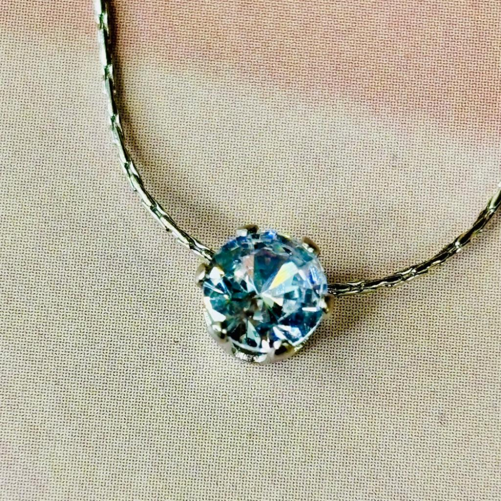 2107MY【小確幸飾品】鈦鋼項鍊 鈦鋼 醫療鋼 抗過敏 不褪色 防水 耐磨 質感 銀色 白鋯 幸運結 海藍水滴-細節圖2