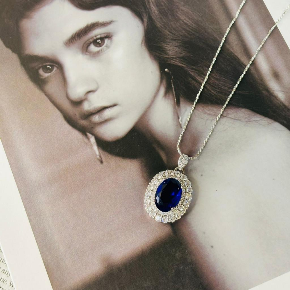 9219MY【小確幸飾品】莫桑鑽S925銀項鍊 輕奢 華麗 彩鑽 綠鑽 藍鑽 紫鑽 白鑽-細節圖4