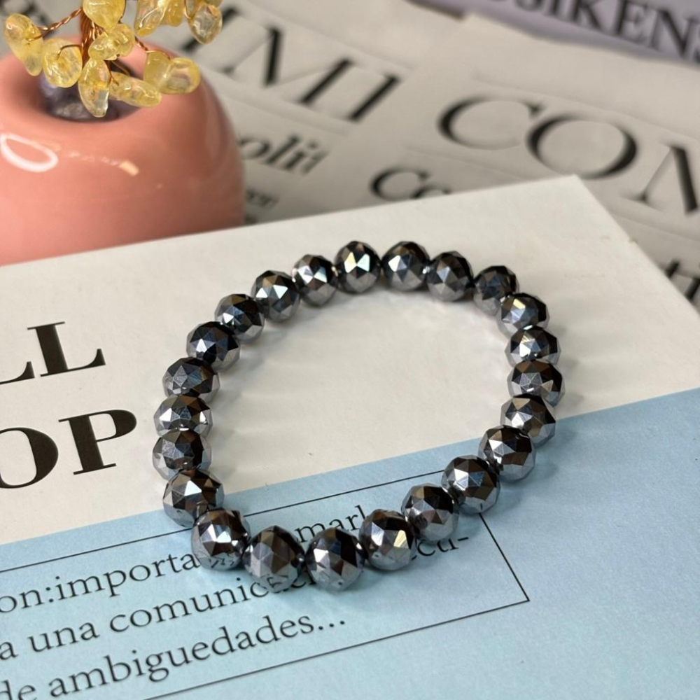 8347AP【小確幸飾品】太赫茲手串 太赫茲 五行金能量 海底輪療癒 天然礦石-細節圖2