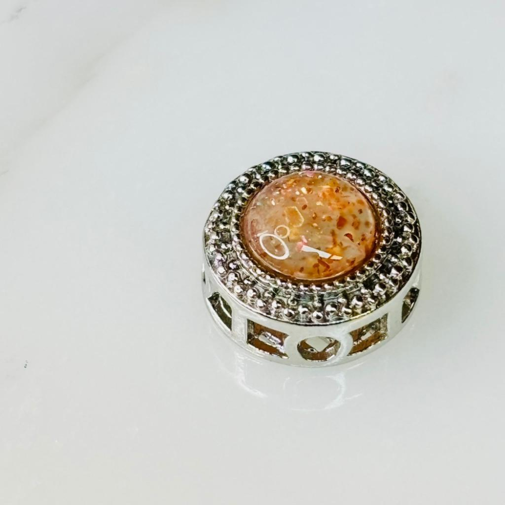 8501FE【小確幸飾品】天然水晶魔盒 質感 DIY 配件 圓形 能量 磁場 海藍寶 金運石 紫水晶 金太陽-細節圖5