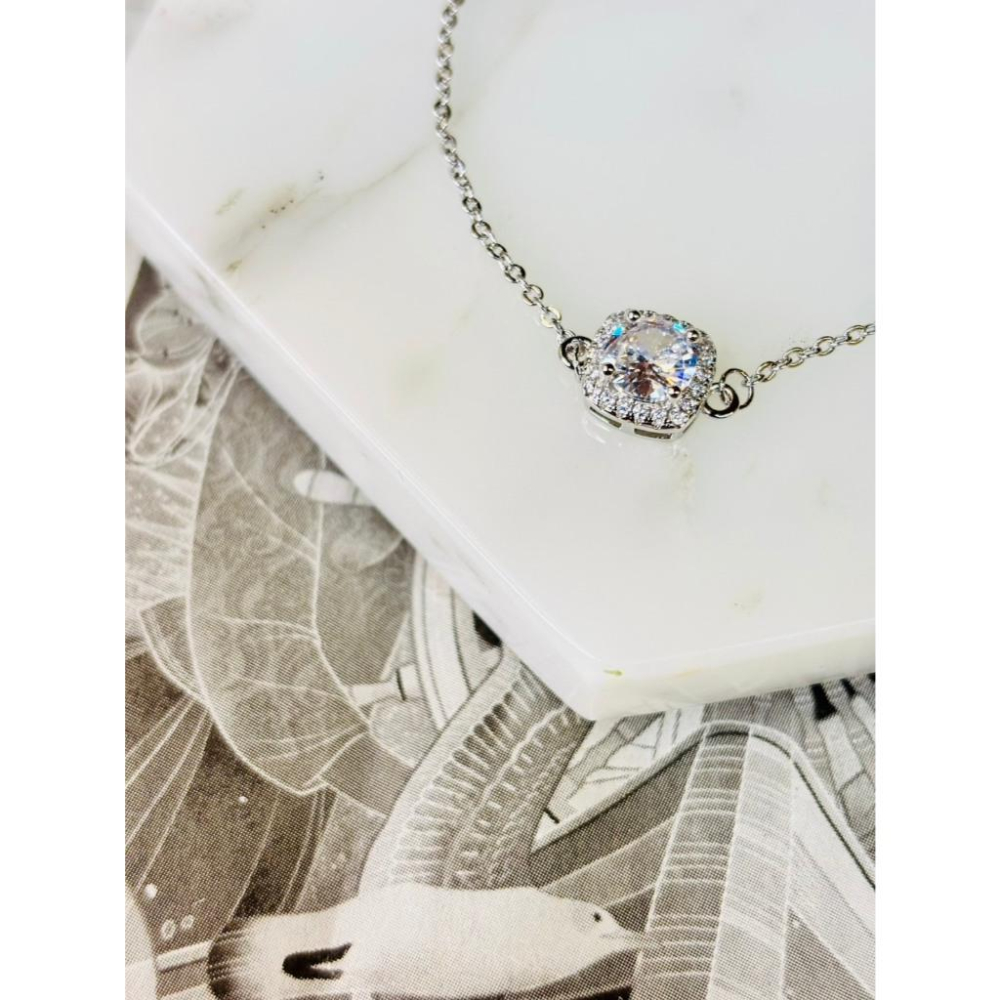 9301MA【小確幸飾品】莫桑鑽S925銀手鍊 日韓流行 輕奢 閃耀 玫瑰金 白銀 莫比烏斯 經典方包 紫藤花-細節圖2