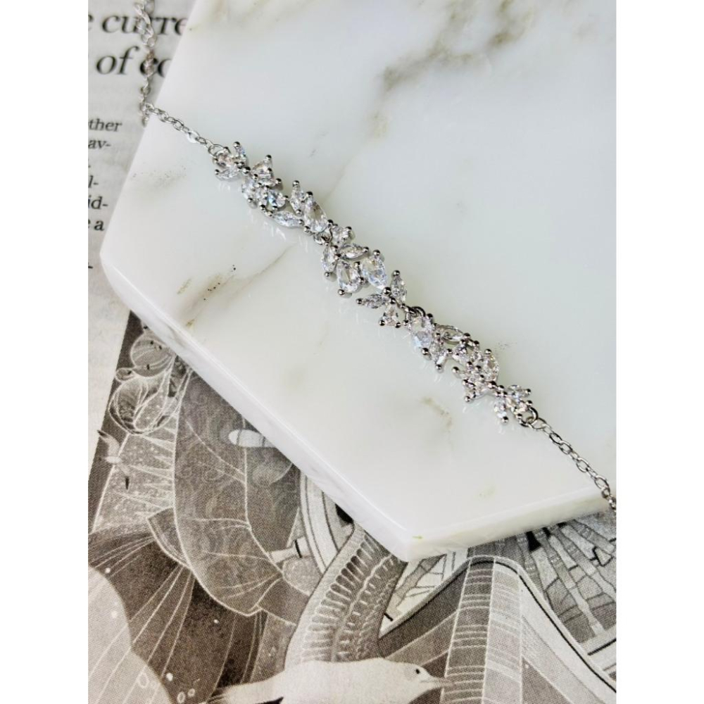 9301MA【小確幸飾品】莫桑鑽S925銀手鍊 日韓流行 輕奢 閃耀 玫瑰金 白銀 莫比烏斯 經典方包 紫藤花-細節圖3