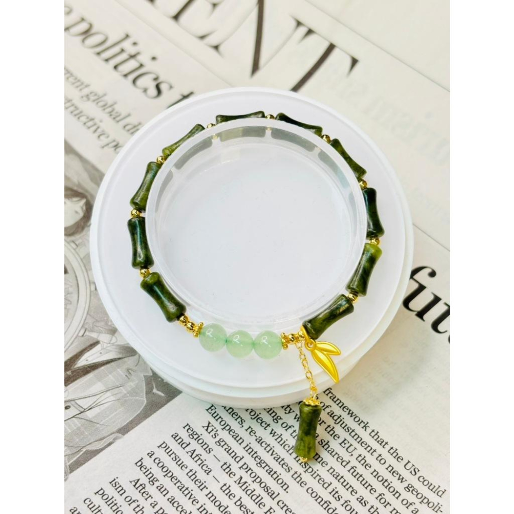 【小確幸飾品】水晶設計手串 綠幽靈 南玉 綠東陵玉 紅石榴石 白水晶 橙月光 屬木 屬水 屬火 屬土-細節圖3