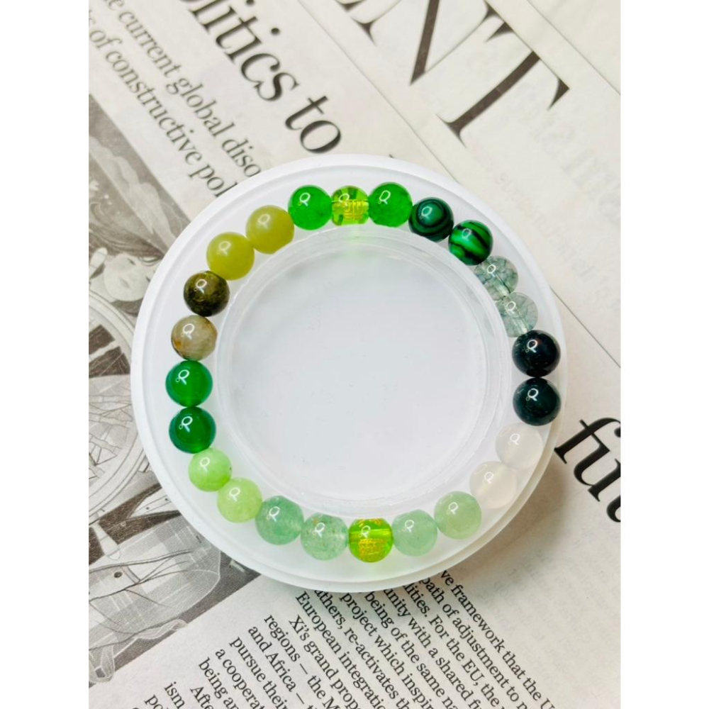 【小確幸飾品】水晶設計手串 綠幽靈 南玉 綠東陵玉 紅石榴石 白水晶 橙月光 屬木 屬水 屬火 屬土-細節圖5