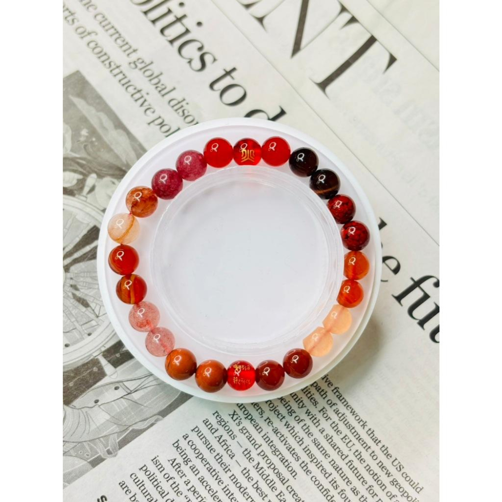 【小確幸飾品】水晶設計手串 綠幽靈 南玉 綠東陵玉 紅石榴石 白水晶 橙月光 屬木 屬水 屬火 屬土-細節圖7