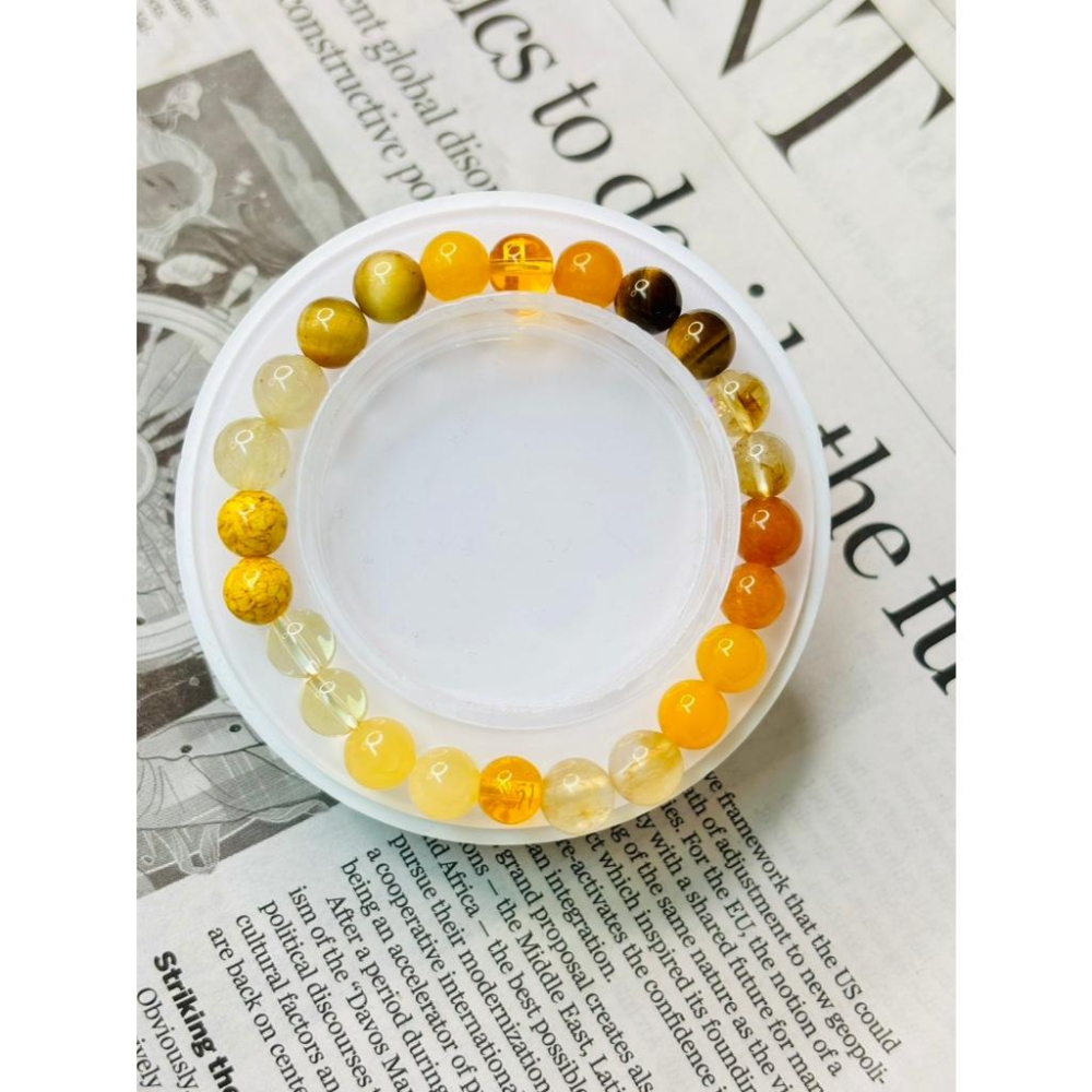 【小確幸飾品】水晶設計手串 綠幽靈 南玉 綠東陵玉 紅石榴石 白水晶 橙月光 屬木 屬水 屬火 屬土-細節圖8