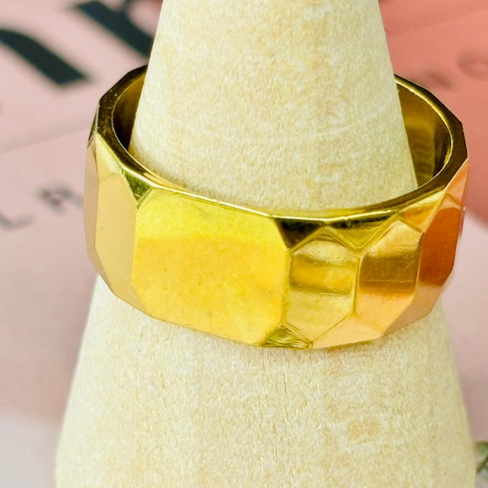 4045AP【小確幸飾品】鈦鋼戒指 抗過敏 不褪色 防水 耐磨 固定戒圍 低調 質感 極簡 時尚 百搭 多面 菱面-細節圖2