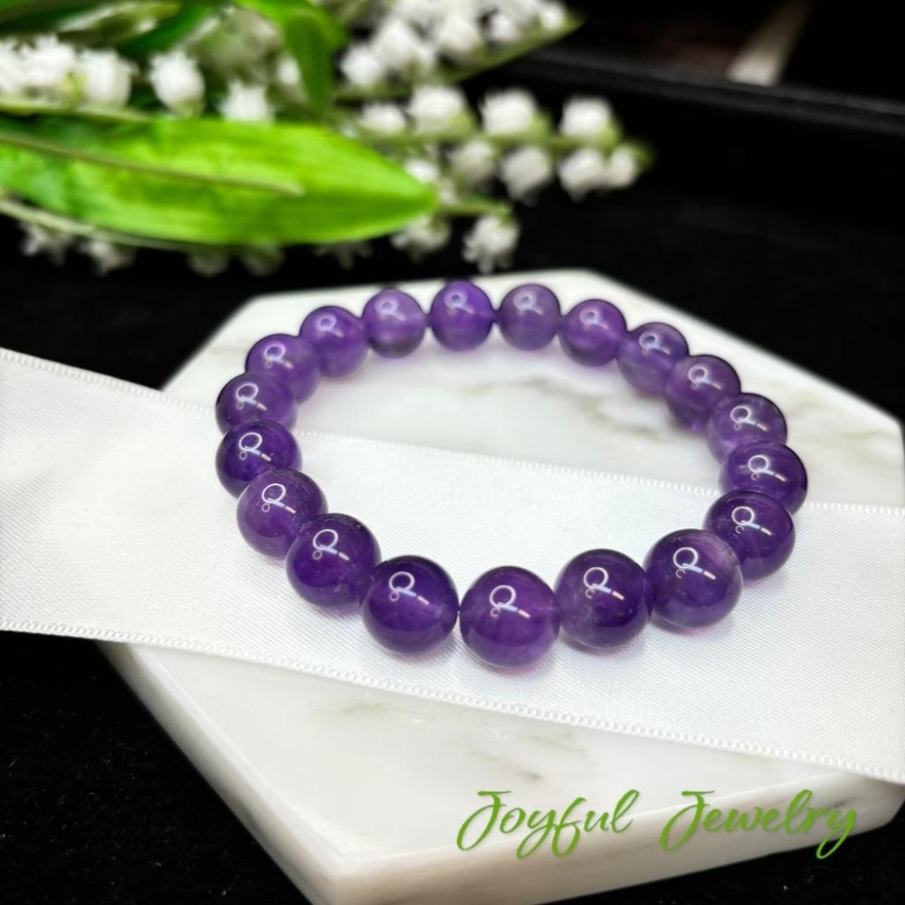 8370AP【小確幸飾品】紫水晶手串 紫兔毛 紫水晶 五行火能量 頂輪療癒 天然礦石-細節圖8