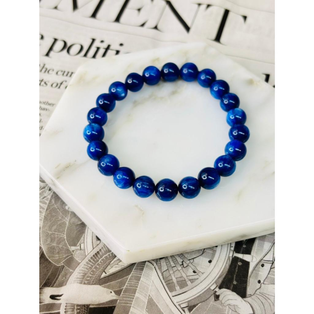 8333MY【小確幸飾品】藍晶石手串 藍晶石 察覺之石 五行水能量 眉心輪喉輪療癒 天然礦石-細節圖5