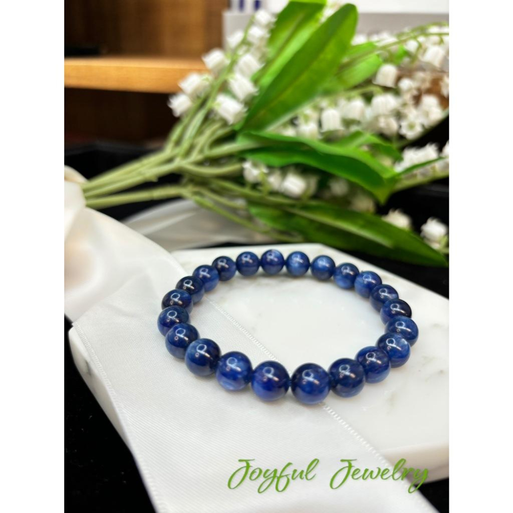 8333MY【小確幸飾品】藍晶石手串 藍晶石 察覺之石 五行水能量 眉心輪喉輪療癒 天然礦石-細節圖6