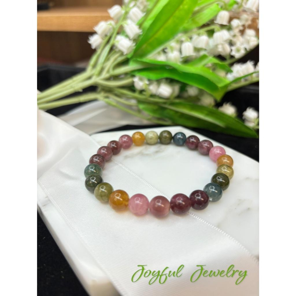 8360AP【小確幸飾品】碧璽手串手鍊 碧璽  旺夫旺子旺全家 五行能量 脈輪療癒 天然礦石-細節圖3