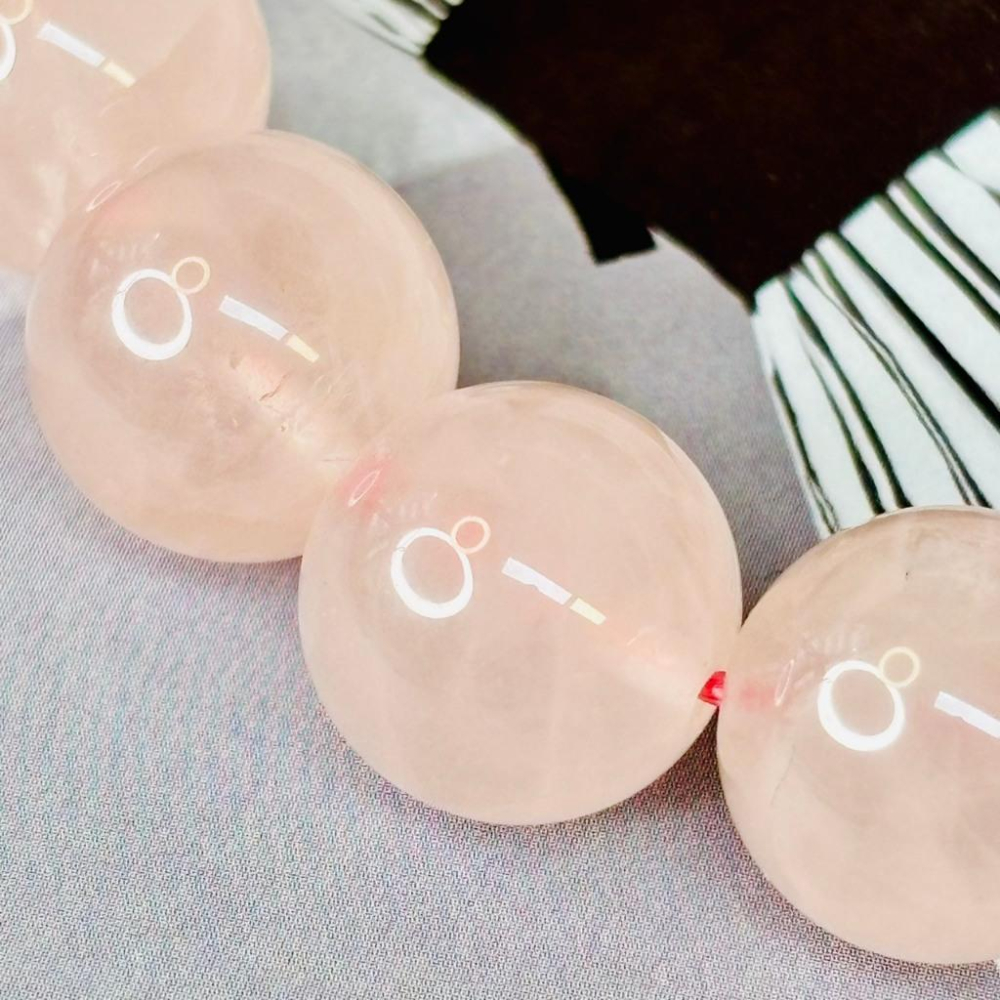 8350AP【小確幸飾品】粉水晶水晶手串 粉水晶 五行火能量 心輪療癒 天然礦石-細節圖3