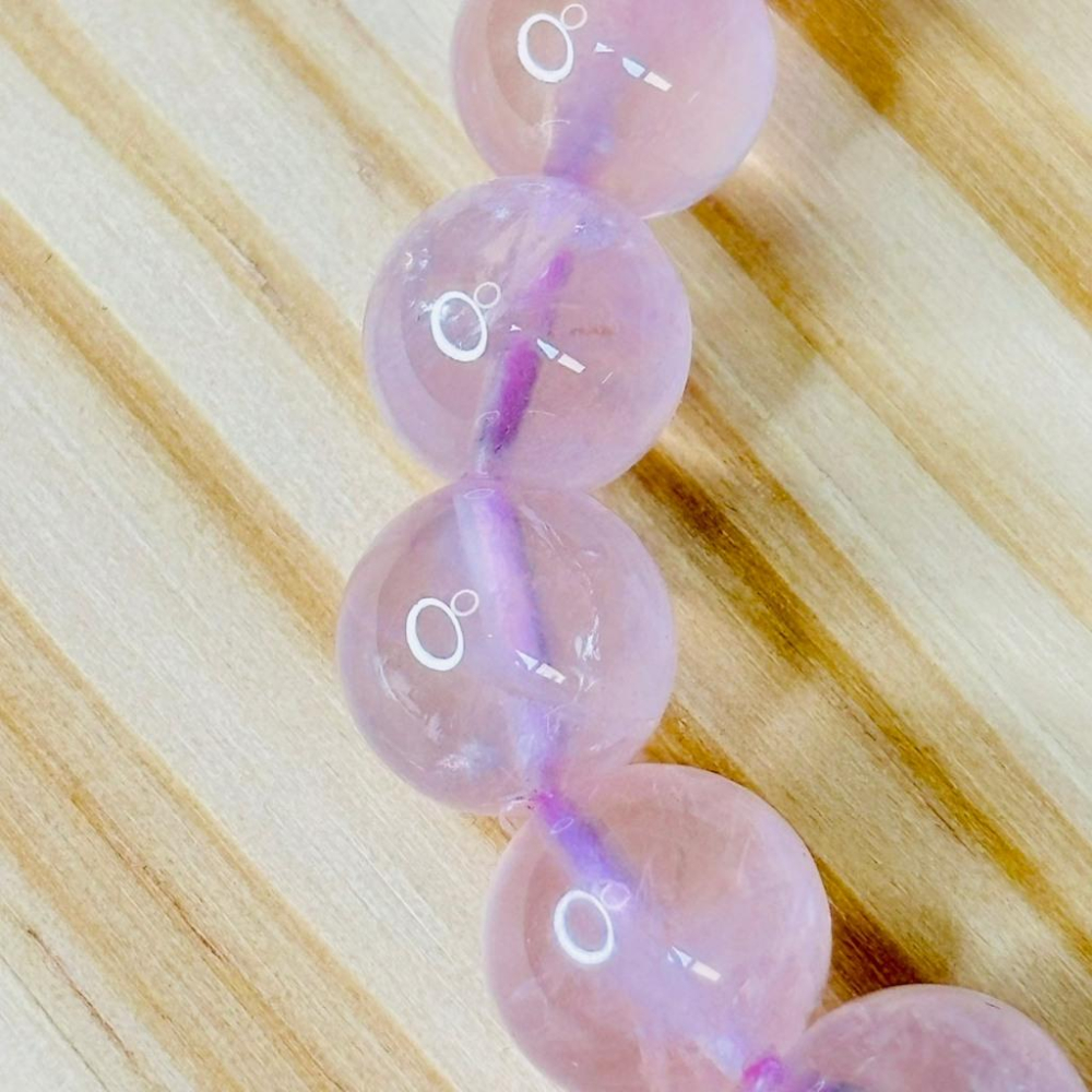 8350AP【小確幸飾品】粉水晶水晶手串 粉水晶 五行火能量 心輪療癒 天然礦石-細節圖7