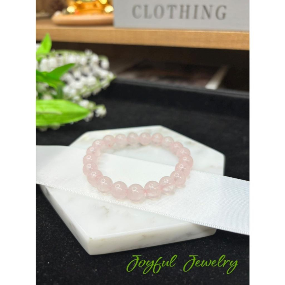 8350AP【小確幸飾品】粉水晶水晶手串 粉水晶 五行火能量 心輪療癒 天然礦石-細節圖9