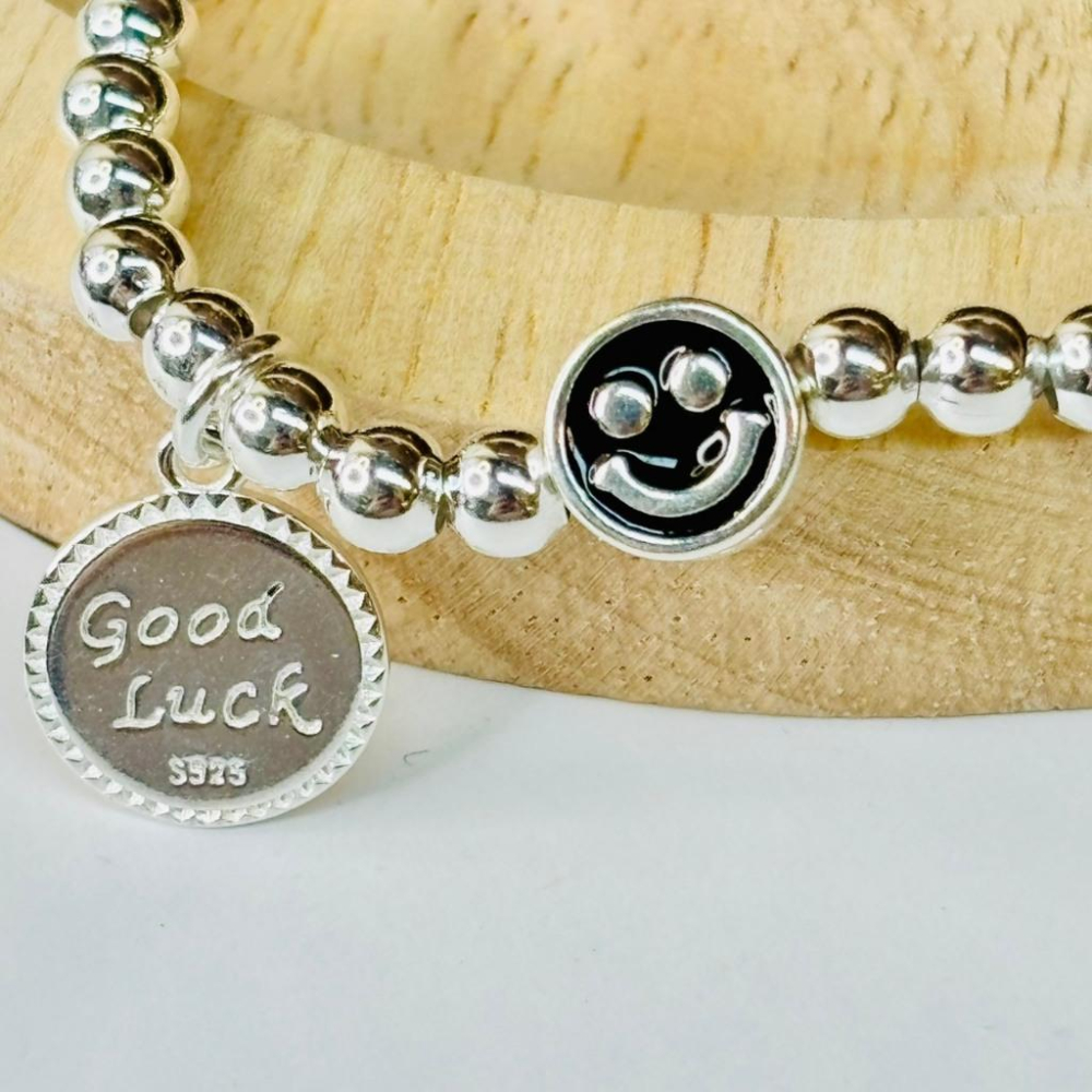 3004DE【小確幸飾品】彈力繩手環 流行 質感 氣球狗狗 笑臉 貝珠 金色 黃色 黑色 美拉德綠-細節圖5