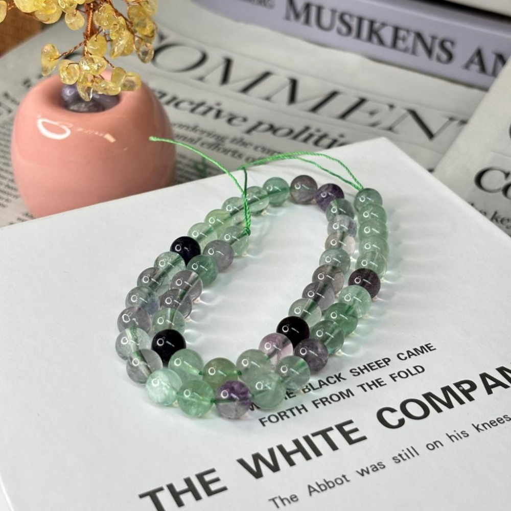 8346AP【小確幸飾品】綠螢石水晶手串 綠螢石 五行木能量 心輪療癒 天然礦石-細節圖3