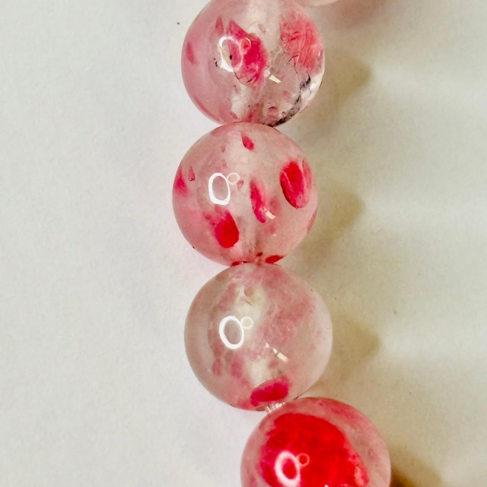 83094JU【小確幸飾品】薔薇石櫻花雨水晶手串 五行火能量 心輪療癒 天然礦石-細節圖3