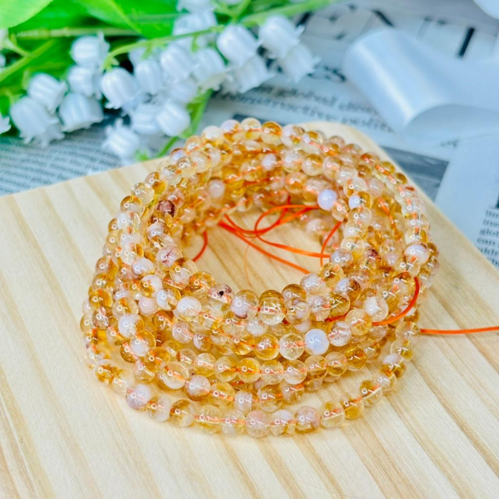 8349MY【小確幸飾品】黃塔晶水晶手串 五行土能量 胃輪療癒 天然礦石-細節圖2