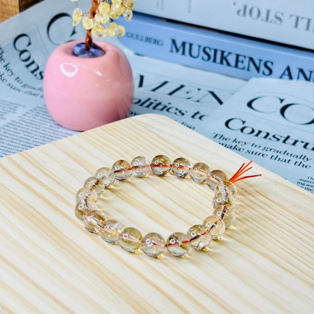 8349MY【小確幸飾品】黃塔晶水晶手串 五行土能量 胃輪療癒 天然礦石-細節圖4