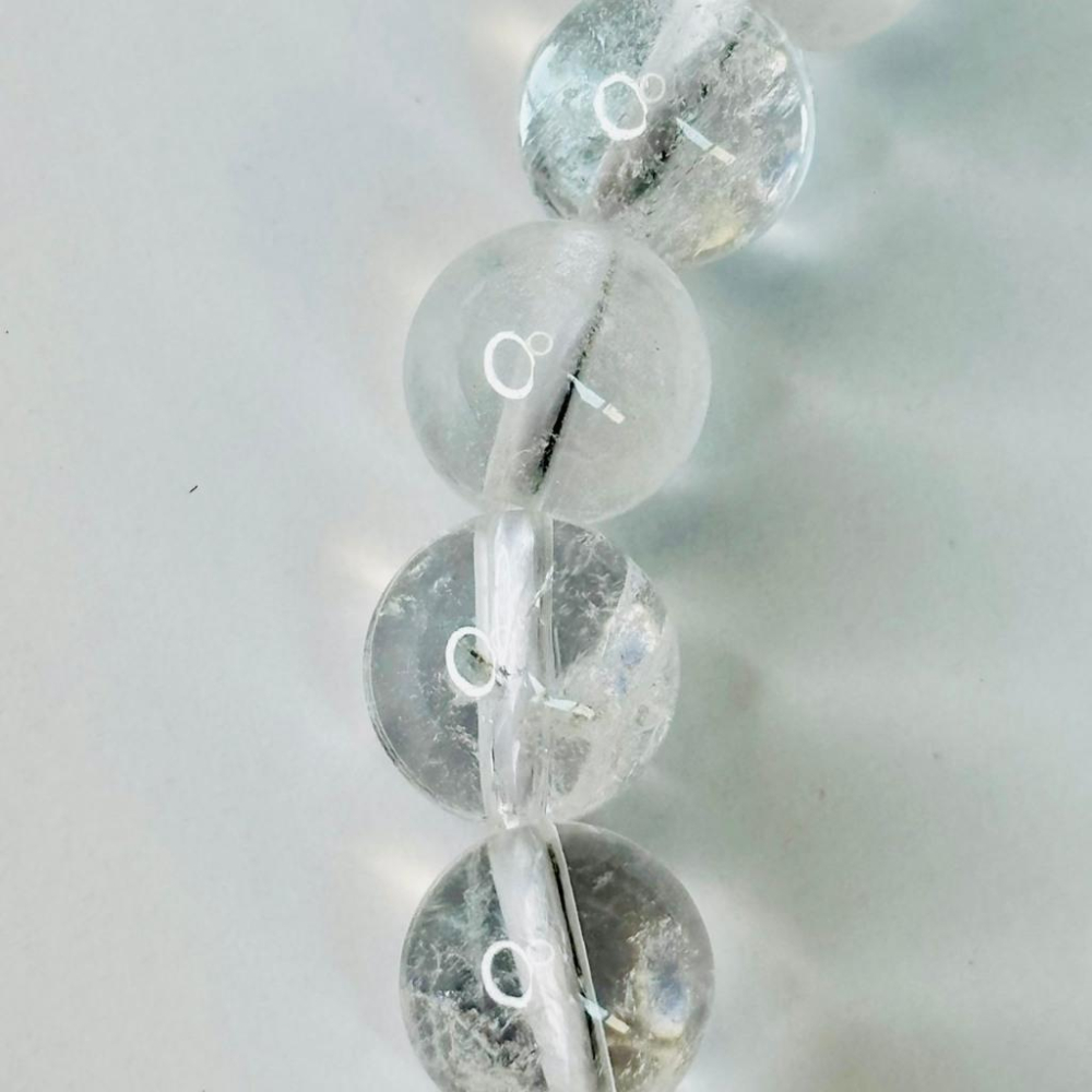 8359MY【小確幸飾品】白水晶白阿賽手串 五行金能量 頂輪療癒 天然礦石-細節圖2