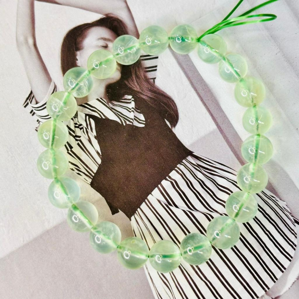 8301AP【小確幸飾品】葡萄石手串 葡萄石 五行木能量 心輪療癒 天然礦石-細節圖4