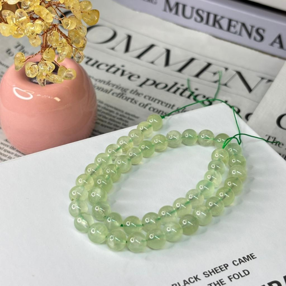 8301AP【小確幸飾品】葡萄石手串 葡萄石 五行木能量 心輪療癒 天然礦石-細節圖5