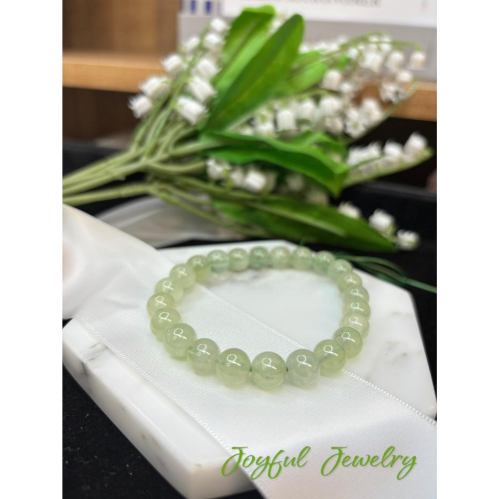 8301AP【小確幸飾品】葡萄石手串 葡萄石 五行木能量 心輪療癒 天然礦石-細節圖7