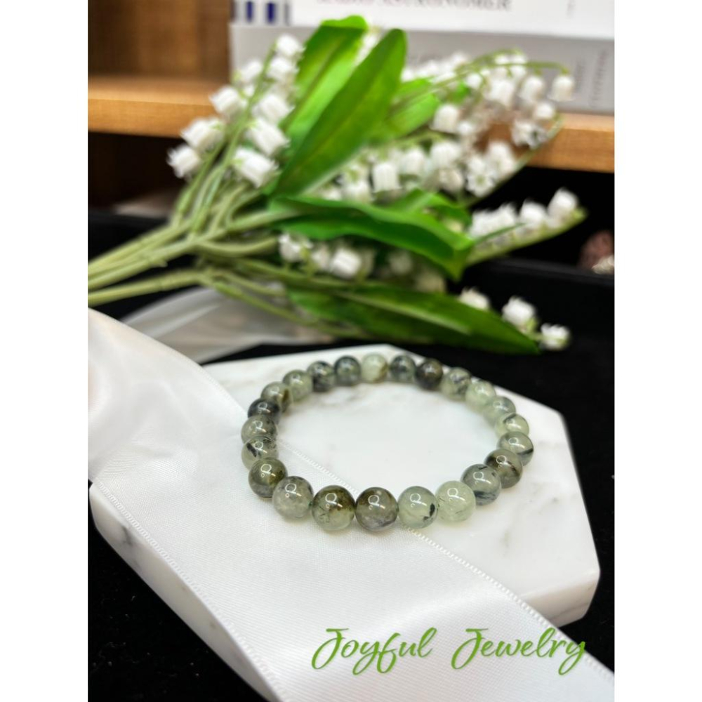 8301AP【小確幸飾品】葡萄石手串 葡萄石 五行木能量 心輪療癒 天然礦石-細節圖8