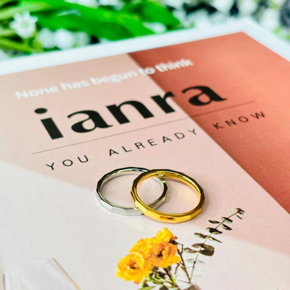 4010AP【小確幸飾品】鈦鋼戒指 抗過敏 不褪色 防水 耐磨 固定戒圍 低調 質感 極簡 時尚 百搭 雙排長方-細節圖2