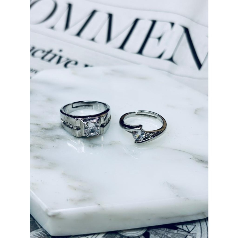 【小確幸飾品】莫桑鑽S925銀情侶對戒-細節圖3