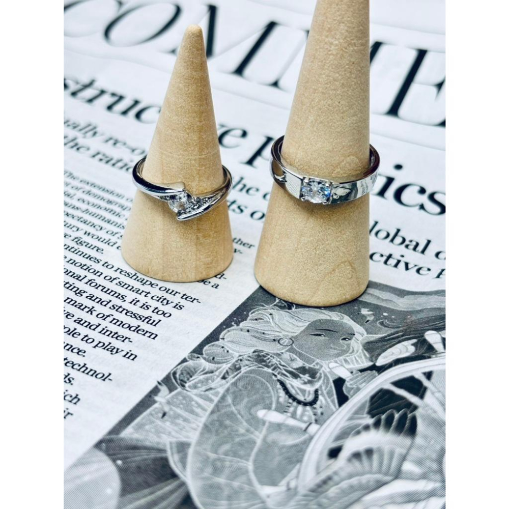 【小確幸飾品】莫桑鑽S925銀情侶對戒-細節圖5