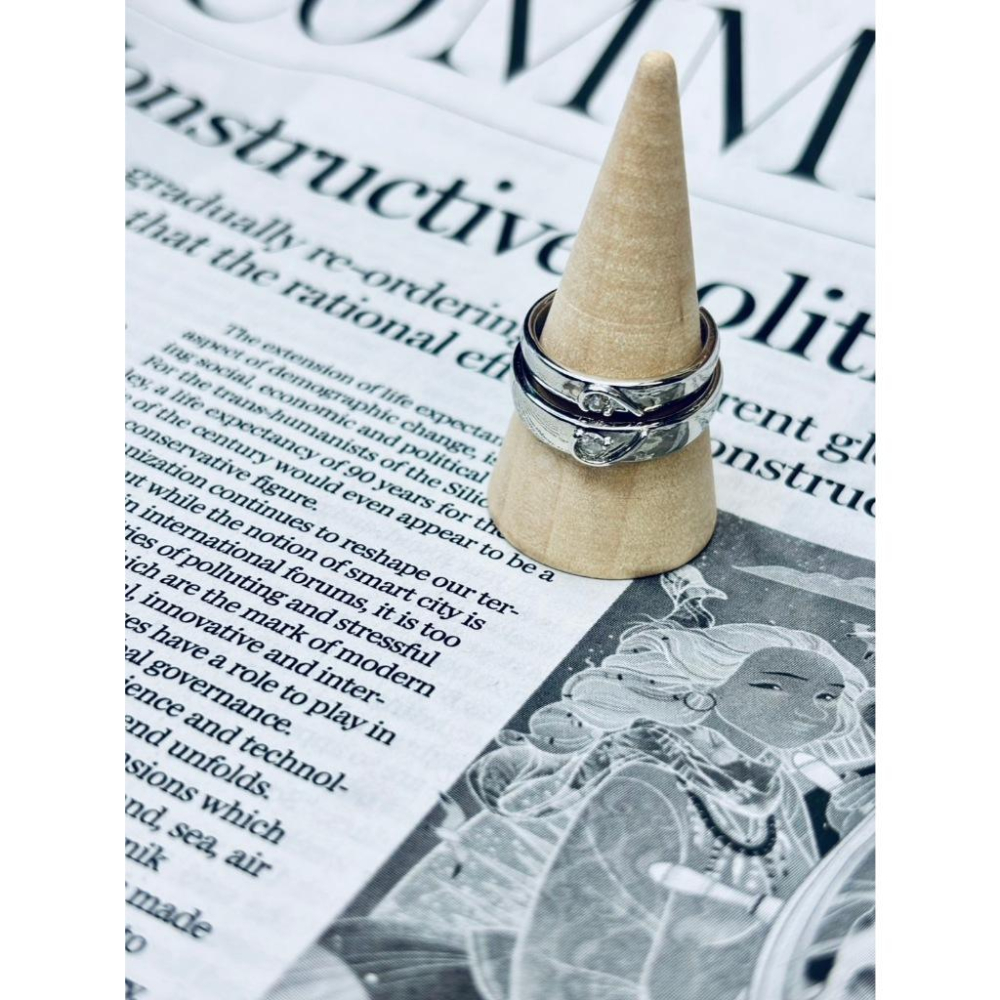 【小確幸飾品】莫桑鑽S925銀情侶對戒-細節圖6